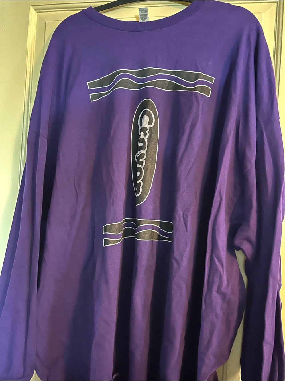 Crayon Print Purple long sleeve Tee 5x - Picture 1 of 6